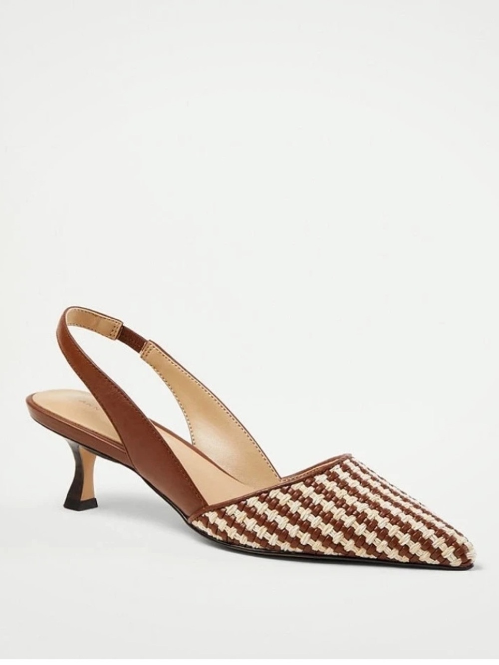 NIB Ann Taylor Slingback Woven Kitten Heel Pumps Size 8-1/2